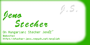 jeno stecher business card